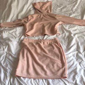 Kim k style turtle neck crop and skirt